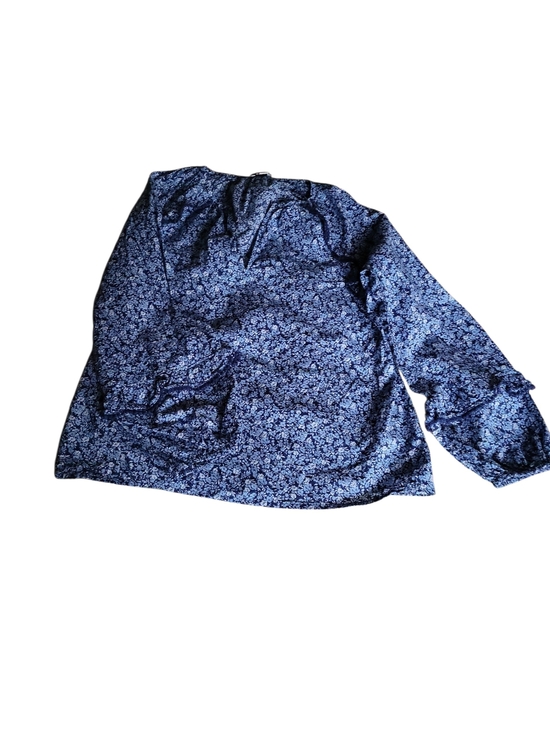 J. Crew Tops - J. Crew Navy Blue Floral Long-Sleeve Button Shirt
